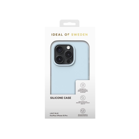 iDeal of Sweden Silicone Back Case priekš Apple iPhone 15 Pro - Light Blue - silikona aizmugures apvalks / bampers-vāciņš