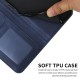 Calf Wallet Stand Leather Book Case priekš Sony Xperia 10 V - Zils - sāniski atverams maciņš ar magnētu un stendu