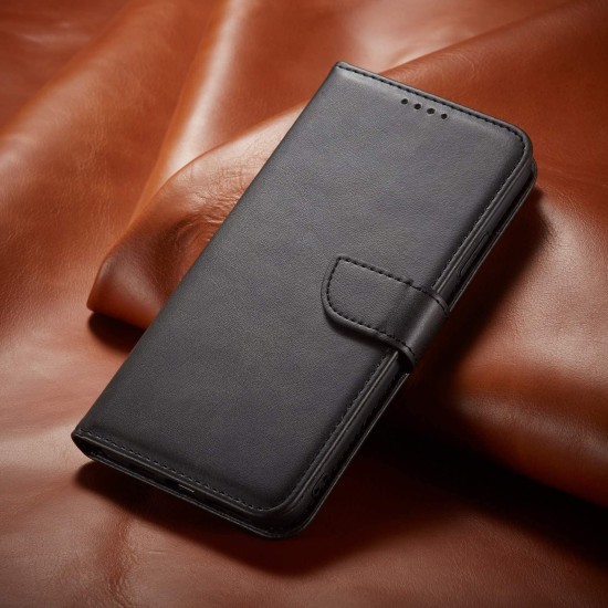 Wallet Case priekš Xiaomi Poco X6 Pro - Melns - sāniski atverams maciņš ar magnētu un stendu / grāmatveida maks