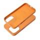 Leather MagSafe Back Case priekš Apple iPhone 15 Pro - Tumši Oranžs - mākslīgās ādas aizmugures apvalks / bampers-vāciņš