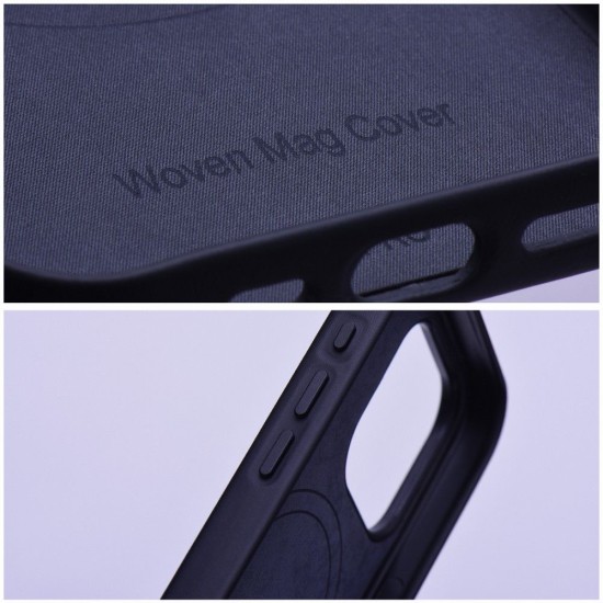 Wowen MagSafe Back Case priekš Apple iPhone 15 Pro Max - Melns - auduma aizmugures apvalks / bampers-vāciņš