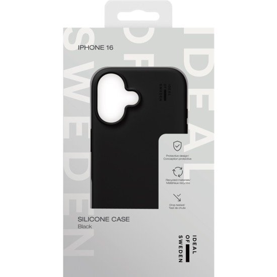 iDeal of Sweden Silicone Back Case priekš Apple iPhone 16 - Black - silikona aizmugures apvalks / bampers-vāciņš