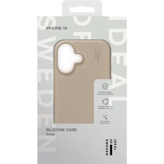 iDeal of Sweden Silicone Back Case priekš Apple iPhone 16 - Beige - silikona aizmugures apvalks / bampers-vāciņš