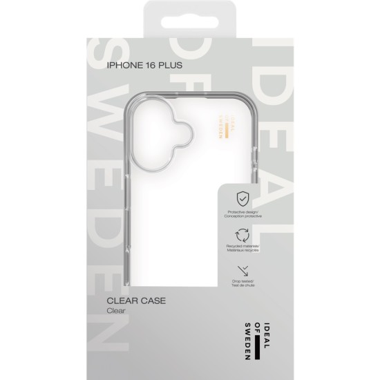 iDeal of Sweden Clear Back Case priekš Apple iPhone 16 Plus - Clear - silikona aizmugures apvalks / bampers-vāciņš