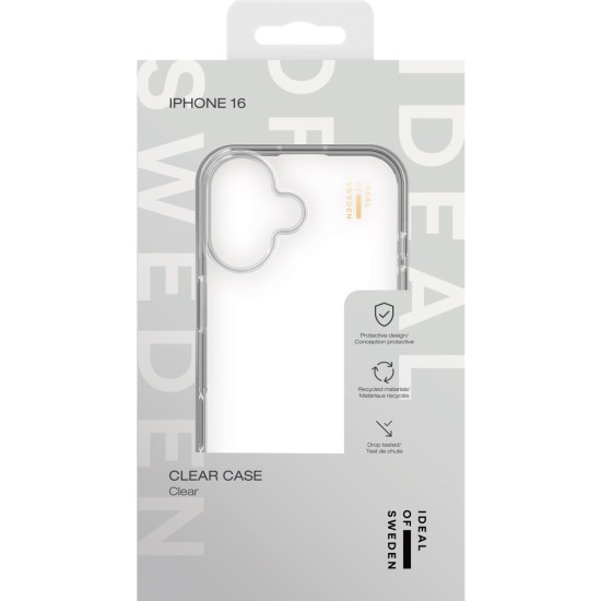 iDeal of Sweden Clear Back Case priekš Apple iPhone 16 - Clear - silikona aizmugures apvalks / bampers-vāciņš