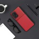 Forcell Noble Back Case priekš Xiaomi Mi 11 Lite / 11 Lite 5G NE - Sarkans - mākslīgās ādas aizmugures apvalks ar iebūvētu metālisku plāksni / bampers-vāciņš 