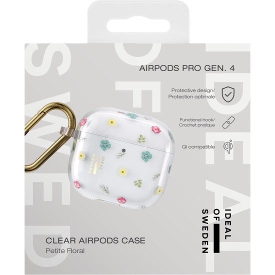 iDeal of Sweden Clear Case priekš Apple Airpods 4 - Petite Floral - plastikāta apvalks bezvadu austiņu lādēšanas ierīcei