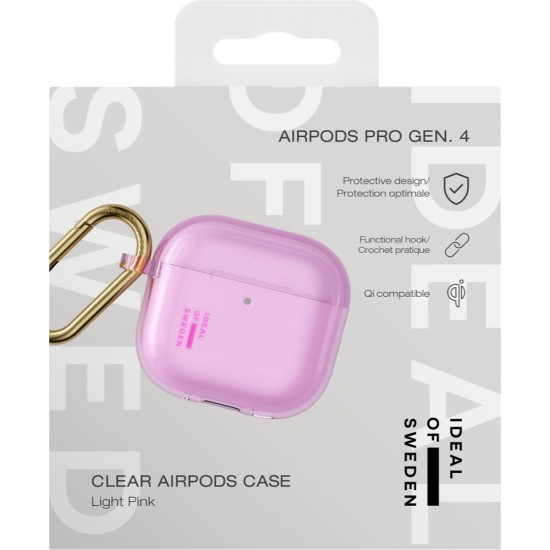 iDeal of Sweden Clear Case priekš Apple Airpods 4 - Light Pink - plastikāta apvalks bezvadu austiņu lādēšanas ierīcei