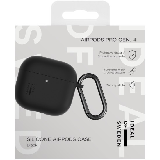 iDeal of Sweden Silicone Case priekš Apple Airpods 4 - Black - silikona apvalks bezvadu austiņu lādēšanas ierīcei