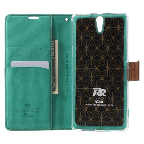 RoarKorea Simply Life Diary Asus Zenfone 2 5.0-inch - Gaiši Zils - sāniski atverams maciņš ar stendu (ādas maks, grāmatiņa, leather book wallet case cover stand)