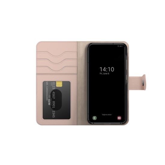 iDeal of Sweden Magnet Wallet+ Case priekš Samsung Galaxy S25 5G S931 - Pink - mākslīgās ādas sāniski atverams maciņš ar bamperu uz magnēta