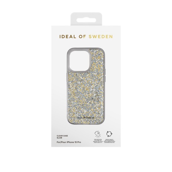 iDeal of Sweden Clear Back Case priekš Apple iPhone 15 Pro - Glam - silikona aizmugures apvalks / bampers-vāciņš