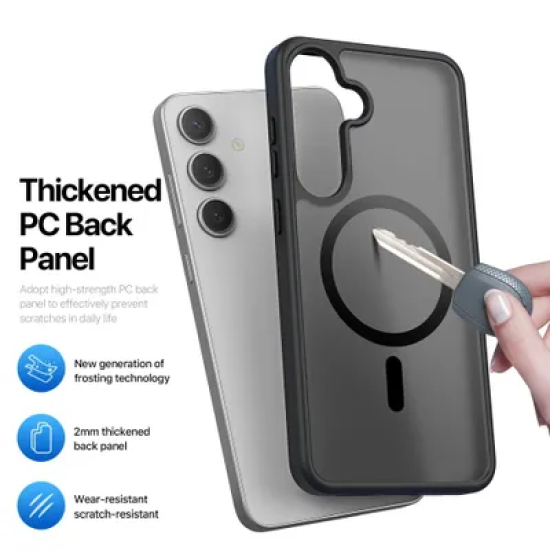Dux Ducis Yind Back Case with MagSafe priekš Apple iPhone 16e - Melns - silikona-plastikāta aizmugures apvalks / bampers-vāciņš