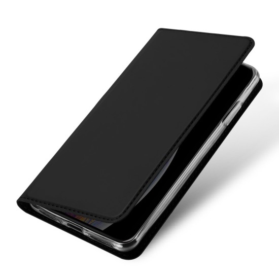 Dux Ducis Skin Pro series priekš Apple iPhone 16e - Melns - sāniski atverams maciņš ar magnētu un stendu (ādas maks, grāmatiņa, leather book wallet case cover stand)
