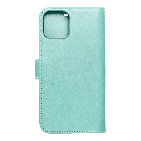 Forcell Mezzo Book Case priekš Samsung Galaxy S24 FE 5G S721 - Tirkīzs / Mandala - sāniski atverams maciņš ar stendu un auklu / grāmatveida maks