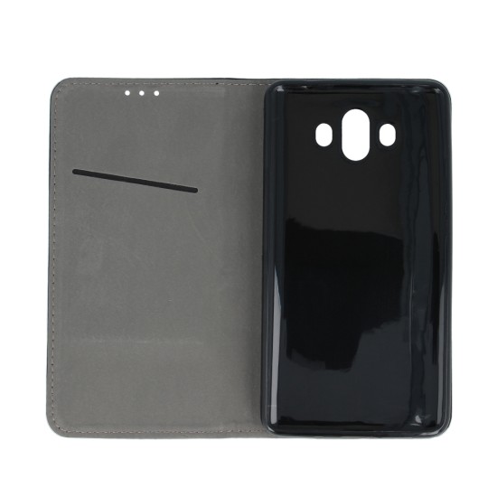Smart Magnetic Case priekš Xiaomi Redmi Note 13 4G - Melns - sāniski atverams mākslīgas ādas maciņš ar stendu