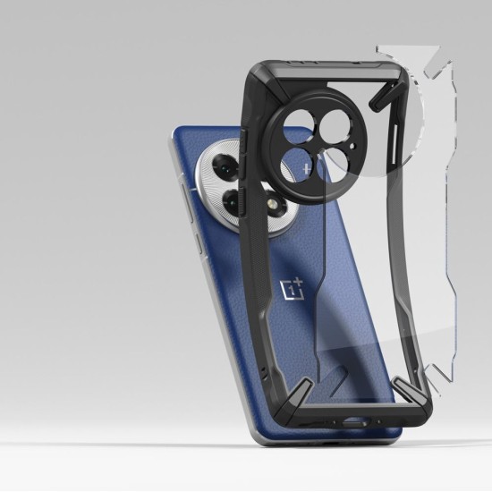Ringke Fusion X Series Back Case priekš OnePlus 13 - Melns - triecienizturīgs silikona-plastikāta aizmugures apvalks / bampers-vāciņš