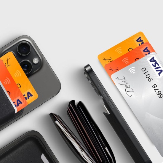Tech-Protect MagWallet Universal MagSafe Card Holder - Melns - mākslīgās ādas kredītkaršu turētājs ar magnētu