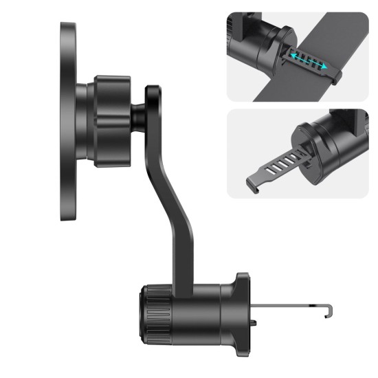 Tech-Protect N56 Magnetic MagSafe Rotable Air Vent Car Holder with Magnetic Sheet (2.pcs) - Melns - Universāls stiprinājums turētājs auto ventilācijas režģa