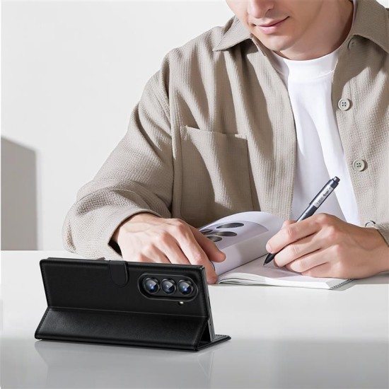 Tech-Protect Wallet Book Case priekš Samsung Galaxy Fold7 5G - Melns - sāniski atverama grāmatiņa / grāmatveida maks