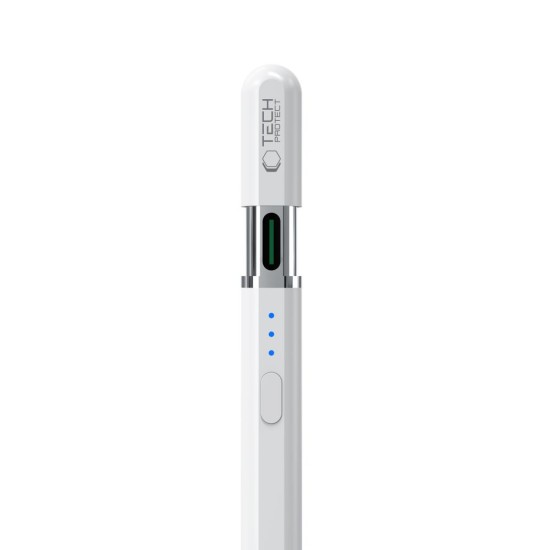 Tech-Protect Digital Magnetic Pen Touch Screen Stylus Drawing - Balts - Universāls vadības kociņš / pildspalva priekš ekrāniem (Apple Pencil)