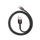 Baseus 1M Cafule 3A USB to Type-C cable - Melns / Sarkans - USB-C lādēšanas un datu kabelis / vads
