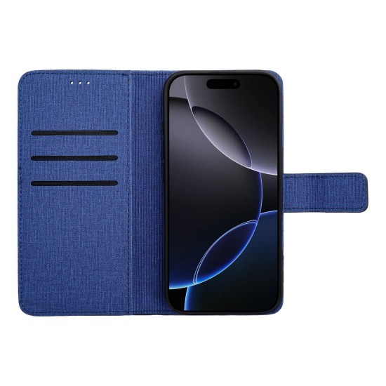 Gomma Book Case priekš Xiaomi Redmi Note 14 4G (163.25 mm) - Zils - sāniski atverams maciņš ar magnētu un stendu