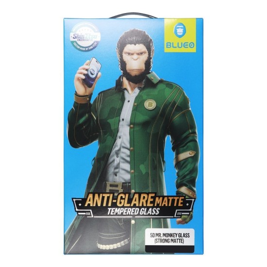 Mr. Monkey 5D Strong Matte Full Glue Tempered Glass protector priekš Apple iPhone 17 - Melns - Ekrāna Aizsargstikls / Bruņota Stikla Aizsargplēve (Full screen size curved)