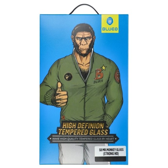 Mr. Monkey 5D Strong HD Full Glue Tempered Glass protector priekš Apple iPhone 17 Pro Max - Melns - Ekrāna Aizsargstikls / Bruņota Stikla Aizsargplēve (Full screen size curved)