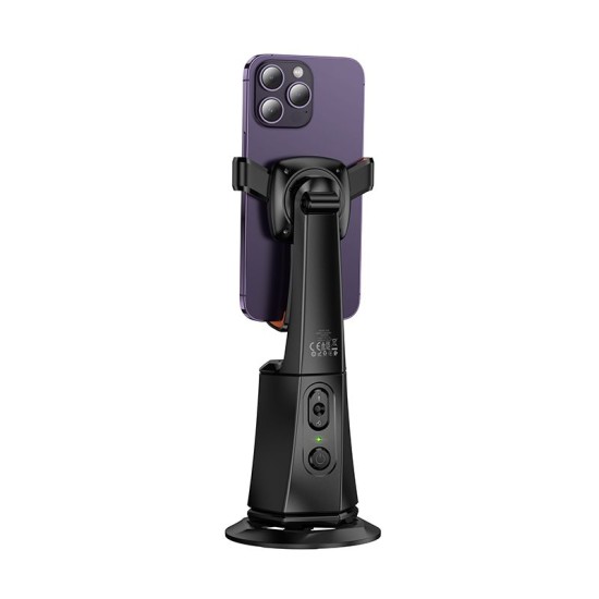 Hoco 360 degree Phone Holder with Gimbal Auto Face Tracking (4.5 - 7.0 inch) - Melns - viedtālruņu statīvs / stabilizators
