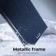 Luna Carbon Book Case priekš Samsung Galaxy A17 4G A175 / A17 5G A176 - Zils - sāniski atverams maciņš ar stendu / grāmatveida maks