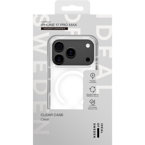 iDeal of Sweden Clear MagSafe Back Case priekš Apple iPhone 17 Pro Max - Clear - silikona aizmugures apvalks / bampers-vāciņš
