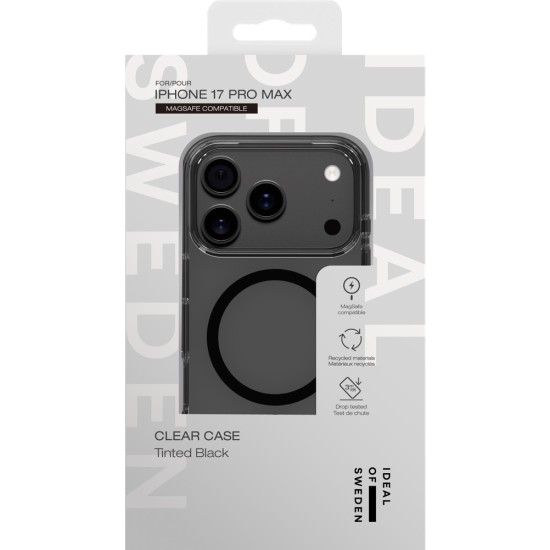 iDeal of Sweden Clear MagSafe Back Case priekš Apple iPhone 17 Pro Max - Tinted Black - silikona aizmugures apvalks / bampers-vāciņš