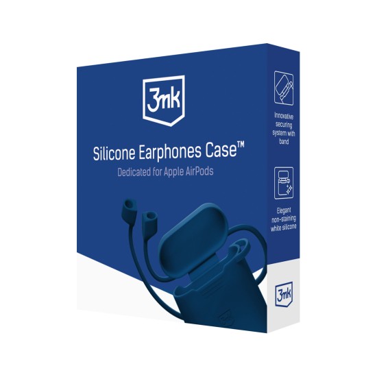 3MK Silicone Case with Earphones Strap priekš Apple Airpods Pro 3 - Balts - silikona apvalks bezvadu austiņu lādēšanas ierīcei ar striķi priekš austiņām