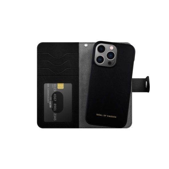 iDeal of Sweden Magnet Wallet+ Case priekš Apple iPhone 13 mini - Black - mākslīgās ādas sāniski atverams maciņš ar bamperu uz magnēta