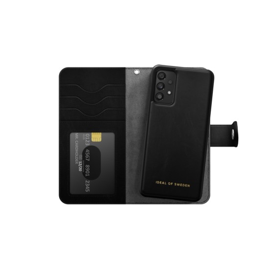 iDeal of Sweden Magnet Wallet+ Case priekš Samsung Galaxy A33 5G A336 - Black - mākslīgās ādas sāniski atverams maciņš ar bamperu uz magnēta
