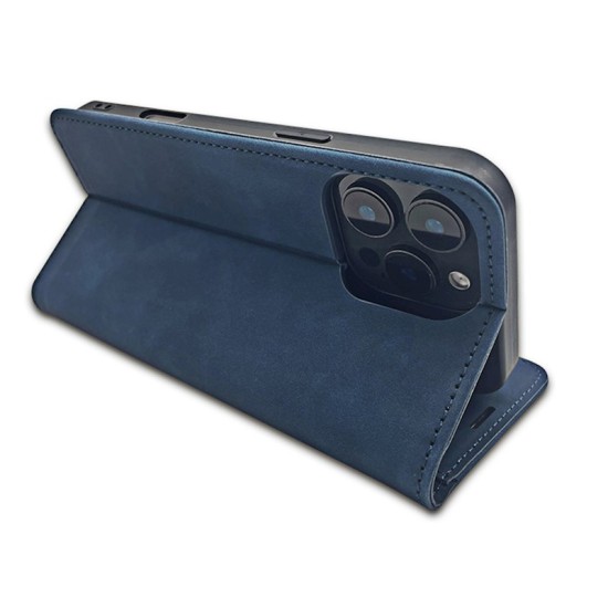 Smart Suede Book Case priekš Samsung Galaxy S20 FE G780 - Tumši Zils - sāniski atverams maciņš ar stendu / grāmatveida maks