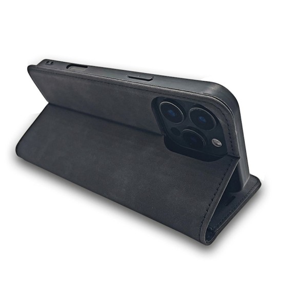 Smart Suede Book Case priekš Samsung Galaxy S20 FE G780 - Melns - sāniski atverams maciņš ar stendu / grāmatveida maks