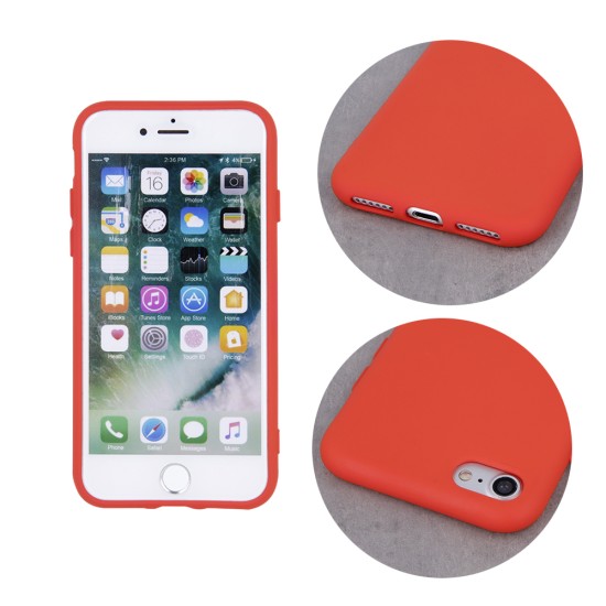OEM Silicone Back Case (Microfiber Soft Touch) priekš Apple iPhone 17 Air - Sarkans - matēts silikona aizmugures apvalks