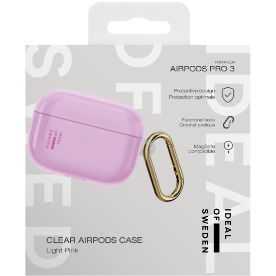iDeal of Sweden Clear Case priekš Apple Airpods Pro 3 - Light Pink - plastikāta apvalks bezvadu austiņu lādēšanas ierīcei