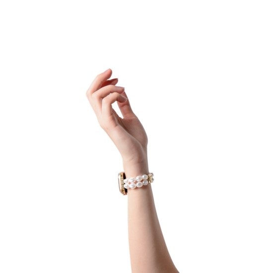 iDeal of Sweden Beaded Watch Band priekš Apple Watch 42 / 44 / 45 / 46mm / Ultra 49 mm - Classy White Pearl - siksniņa (josta) priekš pulksteņiem