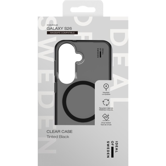 iDeal of Sweden Clear MagSafe Back Case priekš Samsung Galaxy S26 5G - Tinted Black - silikona aizmugures apvalks / bampers-vāciņš