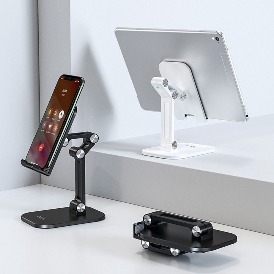 Hoco Universal Dekstop Stand Holder for Phone / Tablet 4.7 - 13 inch - Melns - Universāls galda stends / turētājs telefonam-planšetdatoram