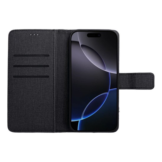 Gomma Book Case priekš Samsung Galaxy A57 5G A576 - Melns - sāniski atverams maciņš ar magnētu un stendu