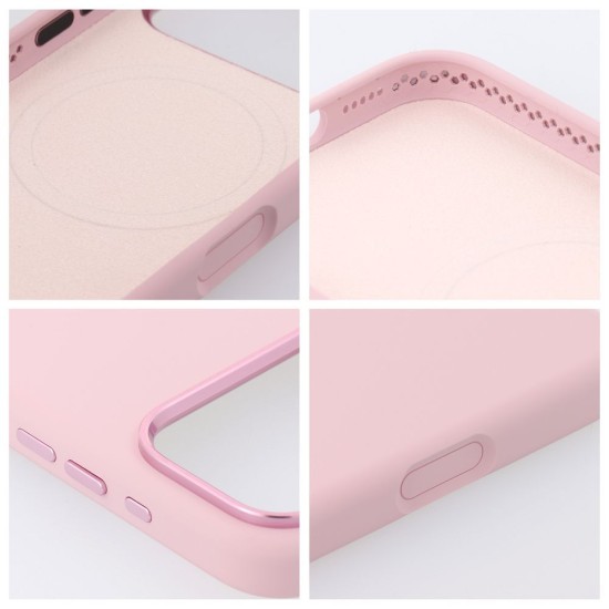 Forcell F-Protect Frame Premium Back Case with MagSafe priekš Apple iPhone 17 - Rozā - silikona aizmugures apvalks / bampers-vāciņš