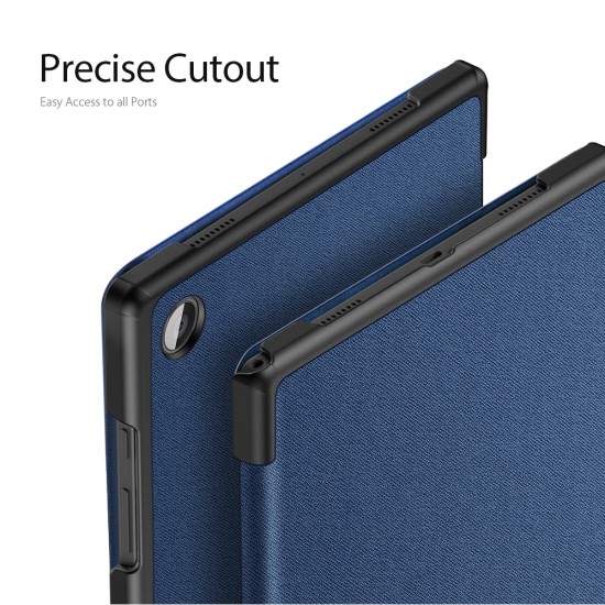 Dux Ducis Domo series priekš Samsung Galaxy Tab A11 Plus X230 / X236 / Tab A9 Plus X210 / X215 / X216 - Tumši Zils - sāniski atverams maciņš ar magnētu un stendu