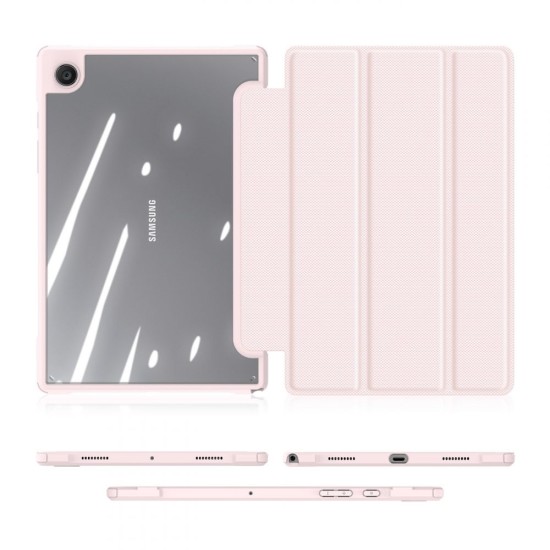 Dux Ducis Toby series priekš Samsung Galaxy Tab A11 Plus X230 / X236 / A9 Plus X210 / X215 / X216 - Gaiši Rozā - sāniski atverams maciņš ar magnētu un stendu