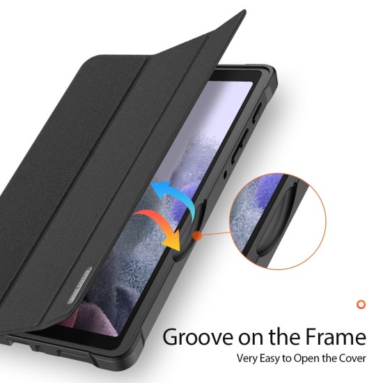 Dux Ducis Domo series priekš Samsung Galaxy Tab A11 Plus X230 / X236 / Tab A9 Plus X210 / X215 / X216 - Melns - sāniski atverams maciņš ar magnētu un stendu