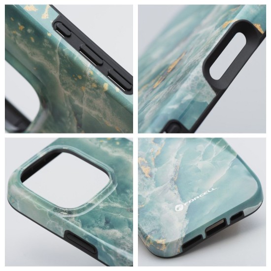 Forcell F-Protect Mirage Back Case with MagSafe priekš Apple iPhone 15 Pro - Green Marble - triecienizturīgs silikona-plastikāta aizmugures apvalks / bampers-vāciņš