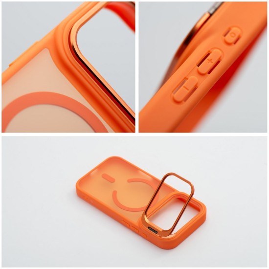 Forcell F-Protect Shadow Stand Premium Back Case with MagSafe priekš Apple iPhone 17 Pro Max - Oranžs - silikona-plastikāta aizmugures apvalks / bampers-vāciņš